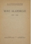 Mowy Akademickie, 1921 r.