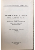 Kalendarium Lectionum anno accademico 1960-1961