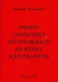 Prawo inwestora do informacji na rynku kapitałowym