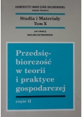 Przedsiębiorczość w teorii i praktyce gospodarczej ,cz II