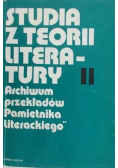 Studia z teorii literatury II
