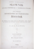 Nowy dokładny słownik polsko-niemiecki i niemiecko-polski