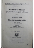 Kieszonkowy Słownik języków łacińskiego i polskiego Cz I 1926 r.