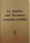 Ze studiów nad literaturą rosyjską i polską