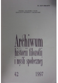 Archiwum historii filozofii i myśli społecznej nr. 42