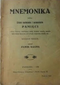Mnemonika. Sztuka kształcenia i wzmacniania pamięci, 1939 r.