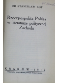 Rzeczpospolita Polska w literaturze politycznej Zachodu 1919r