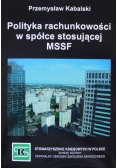 Polityka rachunkowości w spółce stosującej MSSF