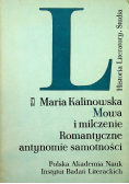 Mowa i milczenie Romantyczne antynomie samotności