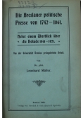Die Breslauer politische Presse von 1742 1861 1908 r