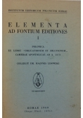 Elementa ad fontium editiones I