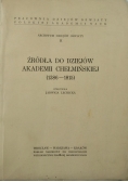Źródła do dziejów akademii Chełmińskiej (1386-1815)