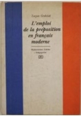 L'emploi de la preposition en francais moderne