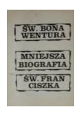 Mniejsza biografia Św. Franciszka