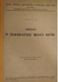 Frontinus o akweduktach miasta Rzymu