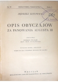 Opis obyczajów za panowania Agusta III 1950r
