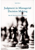 Judgement in Managerial Decision Making