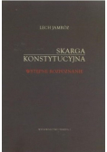 Skarga konstytucyjna Wstępne rozpoznanie
