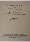 Memoriał 59 inne dokumenty protestu oraz list otwarty prof. dr Edwarda Lipińskiego do Gierka