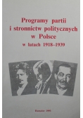 Programy partii i stronnictw politycznych w Polsce w latach 1918 1939