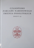 Czasopismo Zakładu Narodowego imienia Ossolińskich zeszyt 23