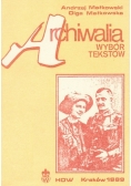 Archiwalia wybór tekstów