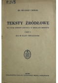 Teksty Źródłowe Do nauki dziejów Kościoła Część 1  1938 r