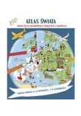 Atlas świata. Megakolorowanka edukacyjna z naklej.