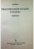 Słownik pracowników książki polskiej suplement