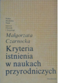 Kryteria istnienia w naukach przyrodniczych