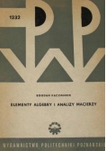 Elementy algebry i analizy Macierzy