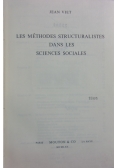 Les Methodes Structuralistes Dans Les Sciences Sociales