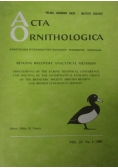 Acta Ornithologica. Ringing Recovery Analytical Methods