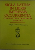 Sigla Latina in Libris Impressis Occurrentia