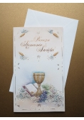 Karnet Komunia Święta z kopertą + kieszeń na pieniądze