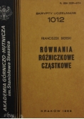 Równania różniczkowe cząstkowe