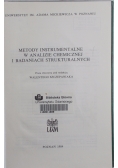 Metody instrumentalne w analizie chemicznej i badaniach strukturalnych