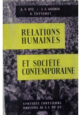 Relations Humaines Et Societe Contemporaine Tom II