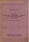 Recepcja Literatury Angielskiej w Polsce w okresie Modernizmu 1887 do 1918