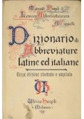 Dizionario Di Abbreviature Latine Ed Italiane, 1929r.
