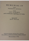 Memoriał 59 inne dokumenty protestu oraz list otwarty prof. dr Edwarda Lipińskiego do Gierka