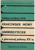 Krakowskie mowy uniwersyteckie z pierwszej połowy XV wieku
