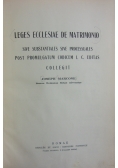 Leges ecclesiae de matrimonio