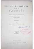 Die philosophie des Altertus