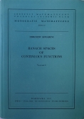 Banach Spaces of Continuous Functions Volume I