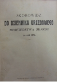 Skrowidz do dziennika urzędowego ministerstwa skarbu za rok 1936, 1937r.