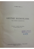 Krótkie rozmyślania dla sióstr zakonnych, 1947 r.