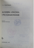 Algebra liniowa i programowanie