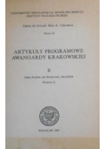 Artykuły programowe awangardy krakowskiej 2