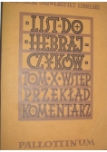List do Hebrajczyków, Tom X Wstęp, przekład, komentarz